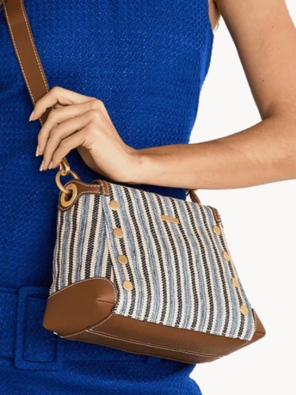 Hammitt Bryant Cabana Blue Crossbody w/Brushed Gold Accents - NEW w/tags- Ltd Ed - Picture 2 of 9